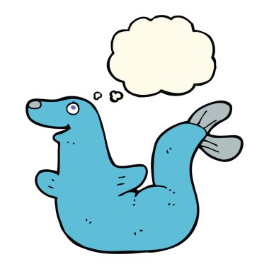 Düşünce baloncuklu çizgi film mührü