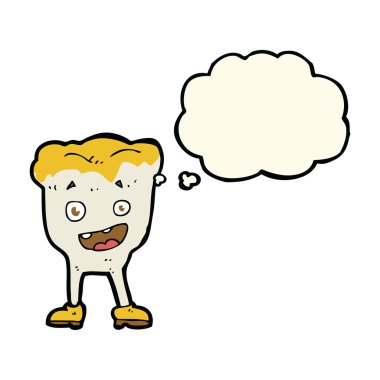 Düşünce baloncuklu çizgi film dişi