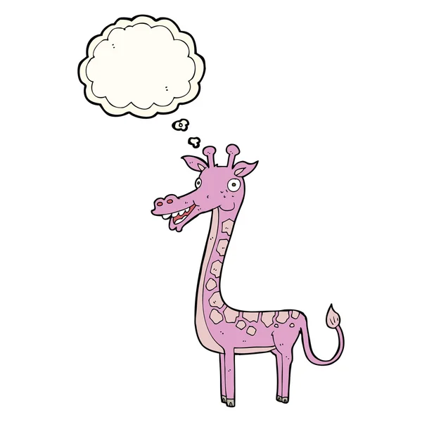 Żyrafa kreskówkowa z bańką myślową — Wektor stockowy