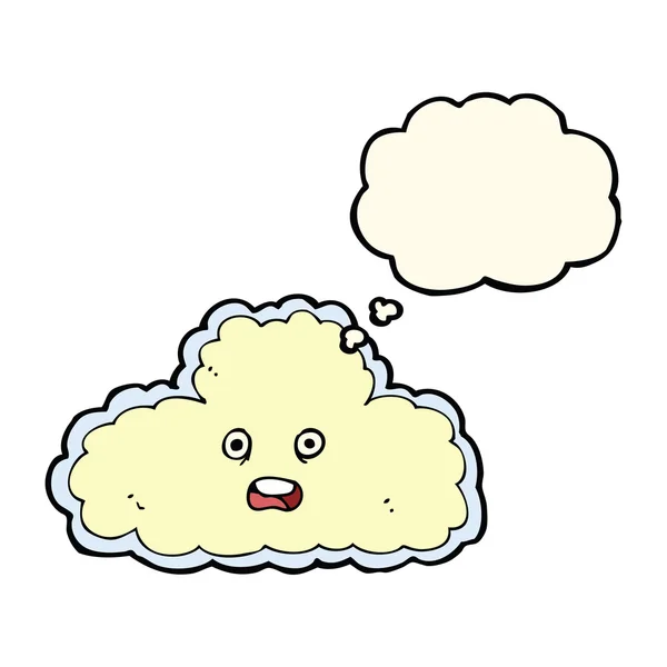 Símbolo de nuvem de desenho animado com bolha de pensamento — Vetor de Stock