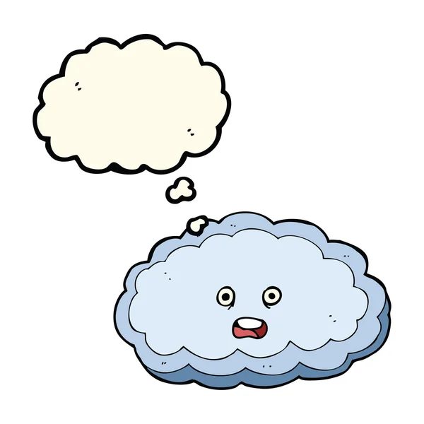 Cartoon decorative cloud with thought bubble — Stock Vector
