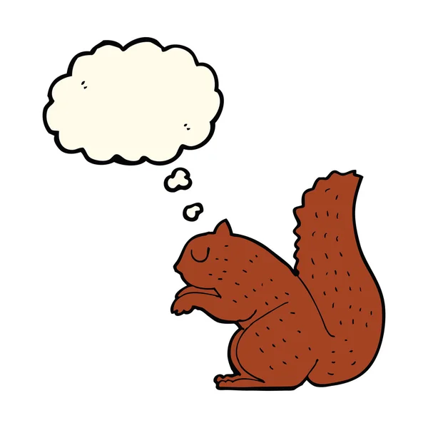 Cartoon squirrel with thought bubble — Stock Vector