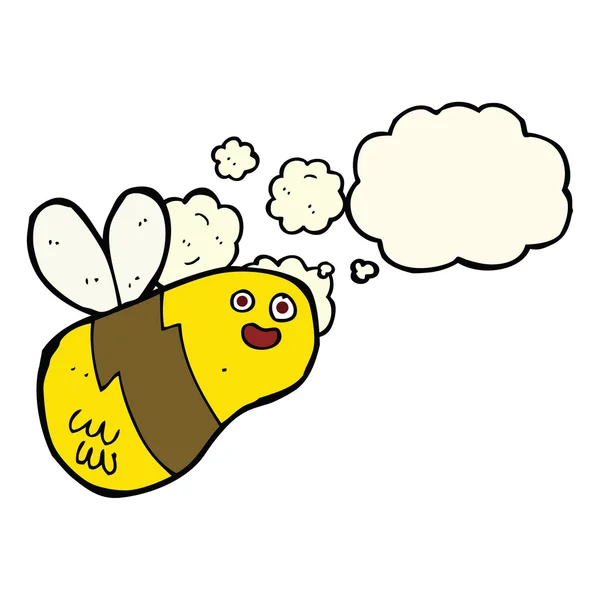 Мультяшна бджола з бульбашкою думок — стоковий вектор