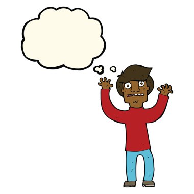 Çizgi film, düşünce balonlu adamı dehşete düşürdü.