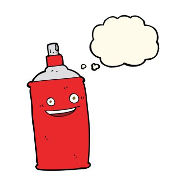 Düşünce baloncuklu çizgi film spreyi