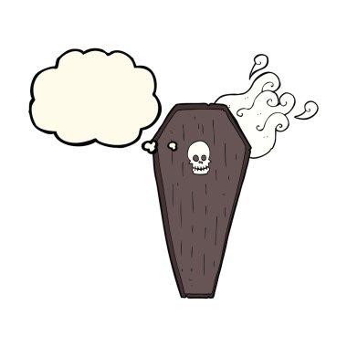 korkunç çizgi film tabut ile düşünce balonu