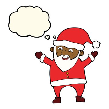 Düşünce baloncuklu çizgi film Noel Baba