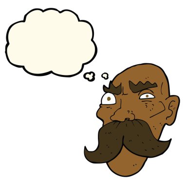 çizgi film düşünce balonu ile kızgın ihtiyar