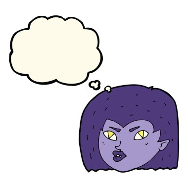 çizgi film vampir yüz düşünce balonu ile