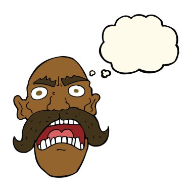 çizgi film düşünce balonu ile kızgın ihtiyar