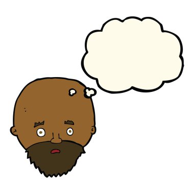 Çizgi film sakallı ve düşünce balonlu adamı şok etti.