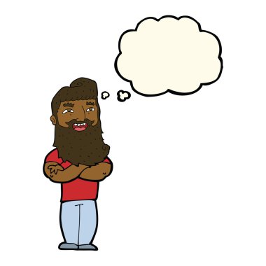 çizgi film gururlu adam düşünce baloncuğu ile