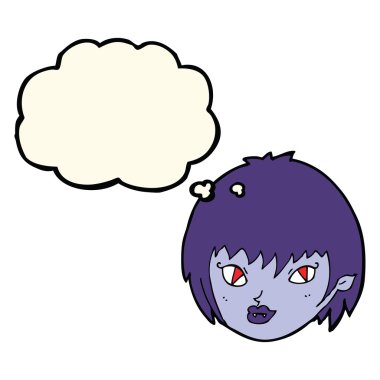 Düşünce baloncuklu vampir kız suratı