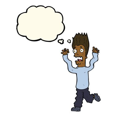 Çizgi film, düşünce balonlu adamı dehşete düşürdü.