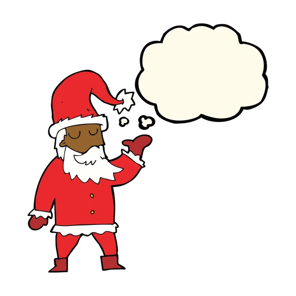 Dibujos animados Santa Claus con burbuja de pensamiento — Vector de stock