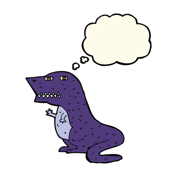 Cartoon-Dinosaurier mit Gedankenblase — Stockvektor