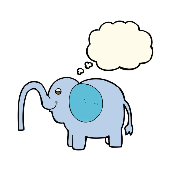 Cartoon olifant spuitwater met gedachte zeepbel — Stockvector