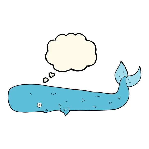 Wieloryb kreskówki z bańki myślowej — Wektor stockowy