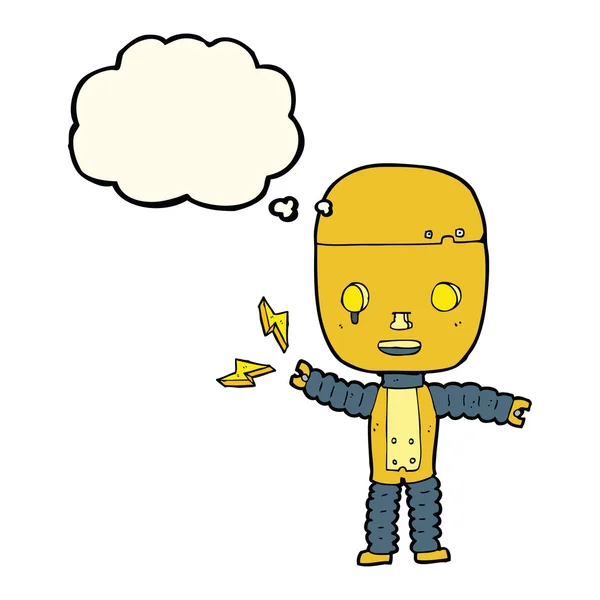 具有思想气泡的卡通机器人 — 图库矢量图片