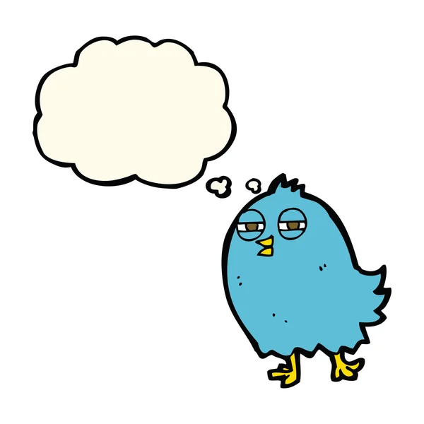 Смішний мультяшний птах з думкою бульбашкою — стоковий вектор
