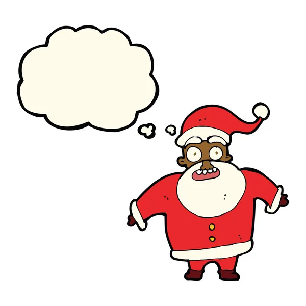 Dibujos animados conmocionó a Santa Claus con burbuja de pensamiento — Archivo Imágenes Vectoriales