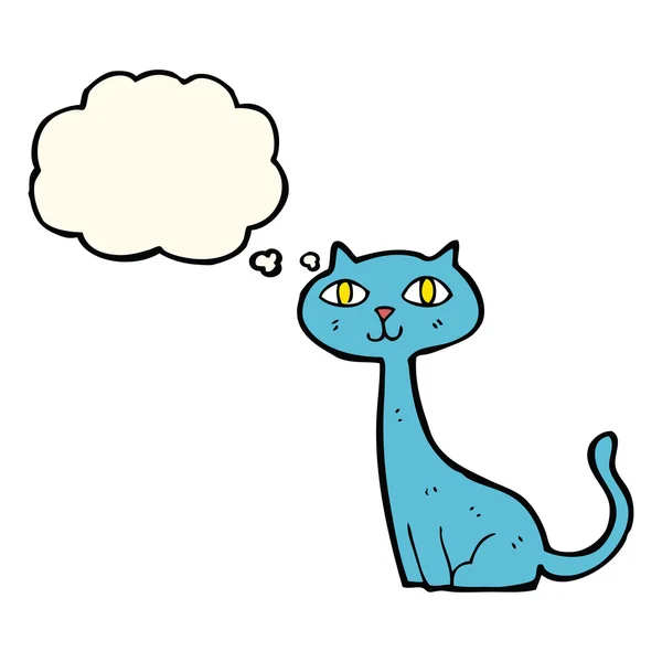 Gato de dibujos animados con burbuja de pensamiento — Vector de stock