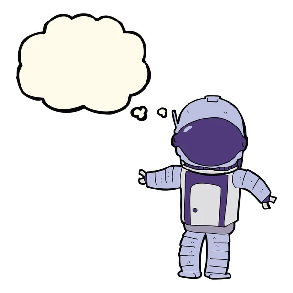 Cartoon astronaut with thought bubble — Stock Vector