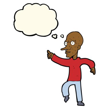 çizgi film düşünce balonu ile kızgın ihtiyar