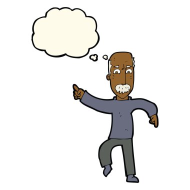 çizgi film düşünce balonu ile kızgın ihtiyar