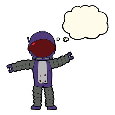 Düşünce balonu olan bir astronot.