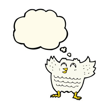 çizgi film siyah kuş düşünce balonu ile