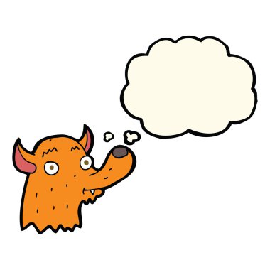 karikatür mutlu fox ile düşünce balonu