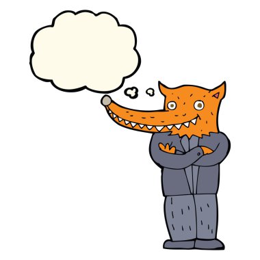 çizgi film fox adam düşünce balonu ile