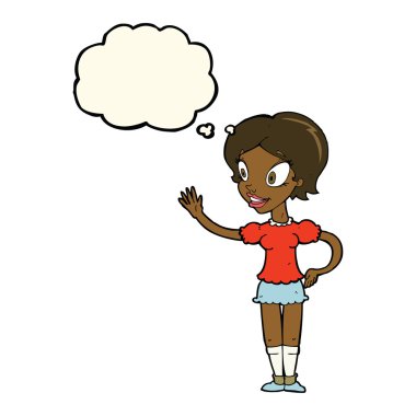 kabarcık karikatür sallayarak kadınla sanıyordum