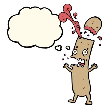 az pişmiş sosis düşünce balonu ile çizgi film