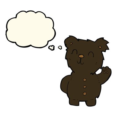 siyah ayı düşünce balonu ile çizgi film