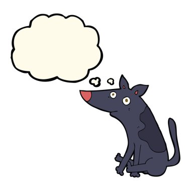 düşünce balonu ile karikatür köpek
