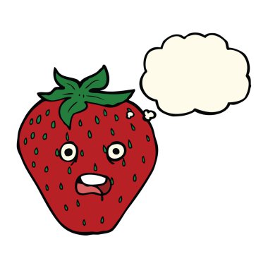 çizgi film düşünce balonu ile çilek