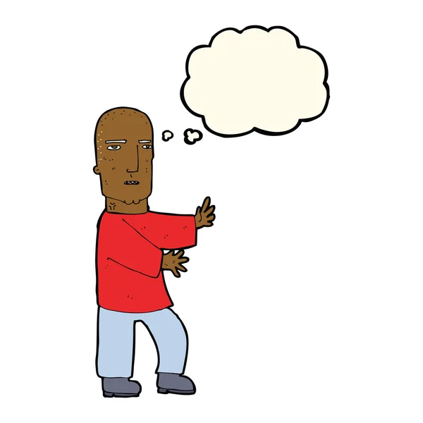 Cartoon harter Mann mit Gedankenblase — Stockvektor