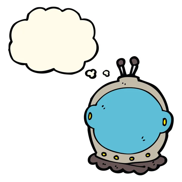 Cartoon Astronautenhelm mit Gedankenblase — Stockvektor