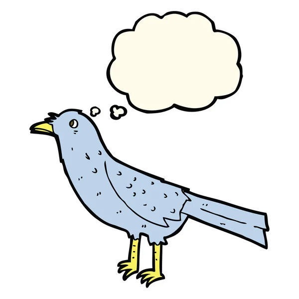 Мультяшная ворона с мыслепузырём — стоковый вектор