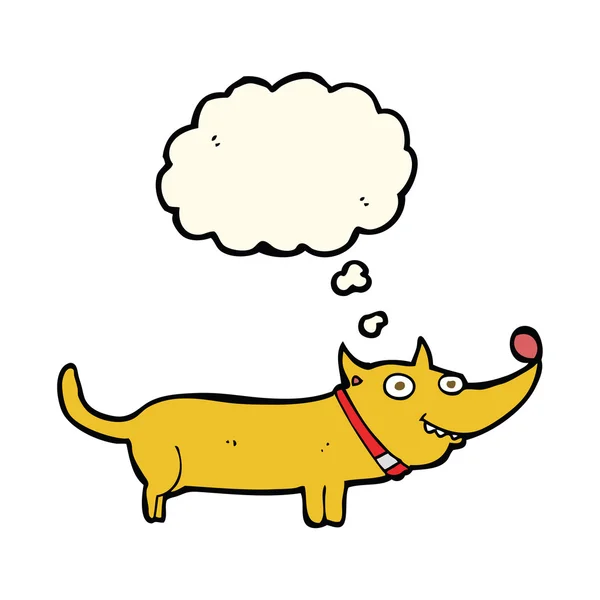 Tecknad lycklig hund med tanke bubbla — Stock vektor