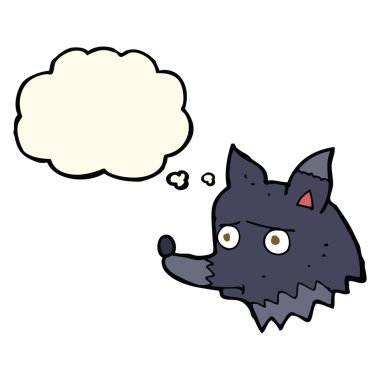 karikatür mutsuz köpek düşünce balonu ile