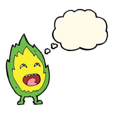 Düşünce baloncuklu çizgi film karakteri