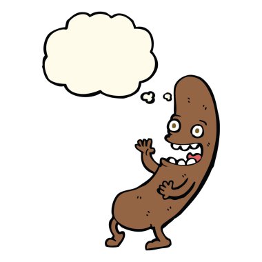 Düşünce baloncuklu çizgi film sosisi