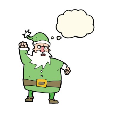 Düşünce baloncuklu çizgi film Noel Baba