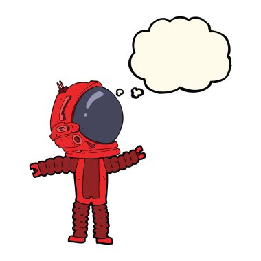Düşünce balonu olan bir astronot.
