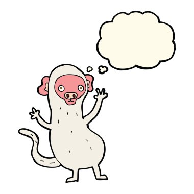 Düşünce balonlu çizgi film maymunu