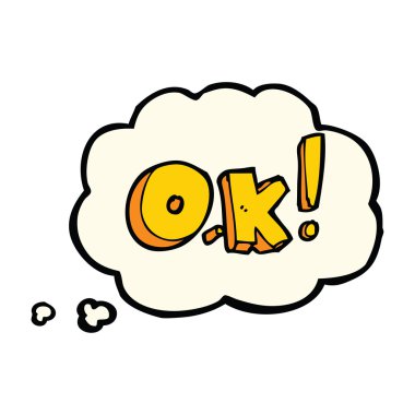 çizgi film Tamam düşünce baloncuklu sembol