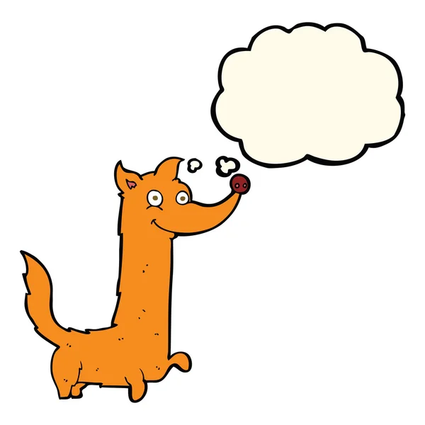 Tecknad lycklig hund med tanke bubbla — Stock vektor